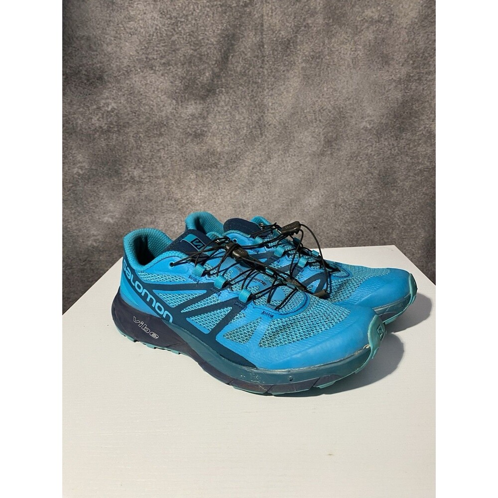 Salomon Sense Ride Trail Running Shoes Women’s US 9.5 Blue Vibe Cushioning